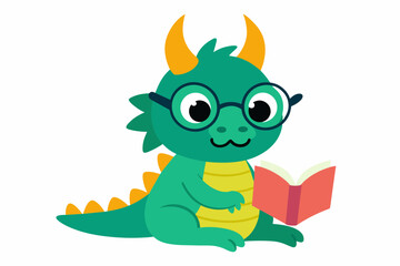 adorable cubby dairy chinese loong with glasses