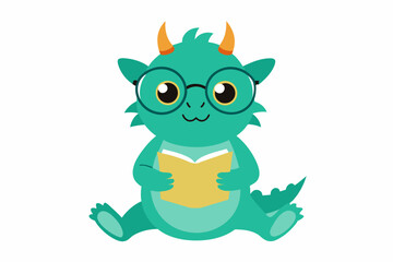 adorable cubby dairy chinese loong with glasses