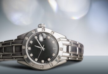 Modern stylish Luxury watch on background
