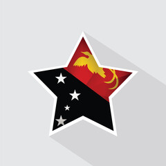 Papua New Guinea Flag Star Shape Icon