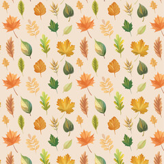 Autumn colorful leaves pattern