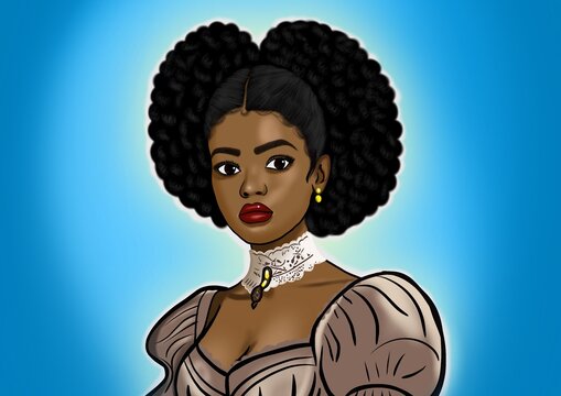 Brown skin woman with Afro hair 