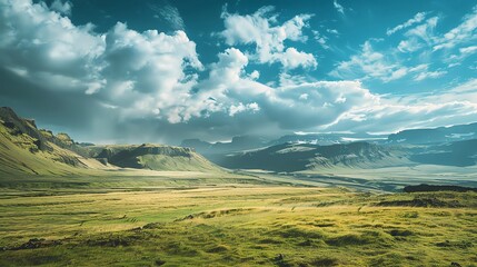 Wideangle lenses highlighting expansive scenes, enhancing the sense of space, with a dynamic scene of a vast landscape, emphasizing their capability