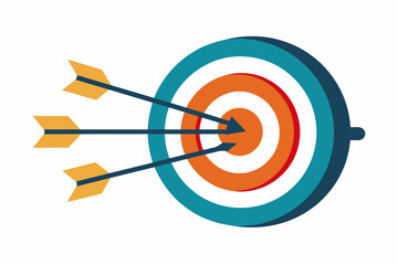 a few arrows on the target illustration on white background