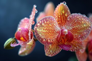 Orchid Bloom With Dew Drops
