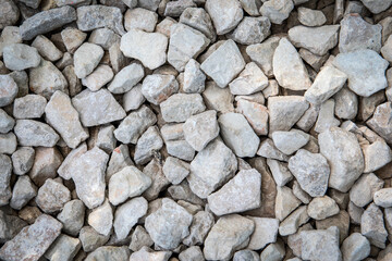 Dolomite rubble background. Materials for garden improvement and road construction