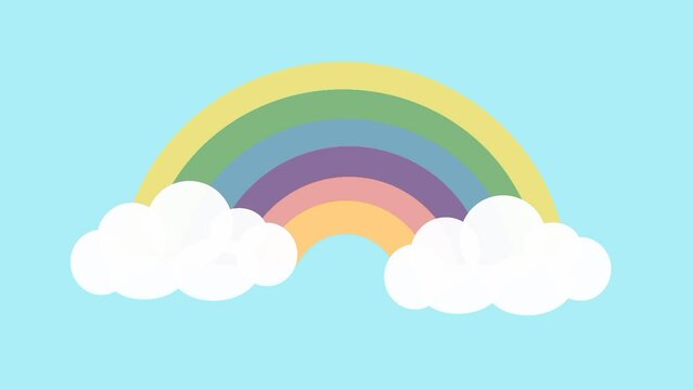 Twinkling  rainbow in the sky animation, flicker rainbow 