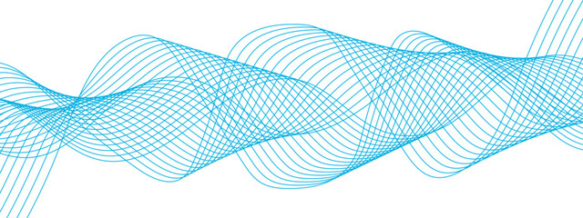 Abstract wavy lines flowing smooth curve with gradient. Concept of luxury, technology, science, music. Digital frequency track equalizer and shiny wave with lines. 
