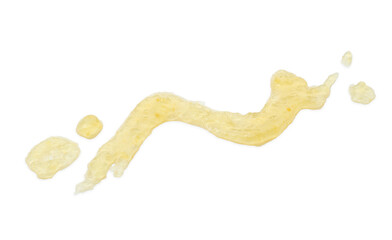 Tasty sweet apricot jam isolated on white