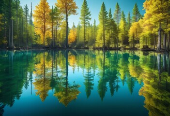 transparent lake reflecting submerged peaceful nature landscape tree underwater, forest, crystal, clear, woodland, serenity, reflection, tranquil, scenic, aquatic, calm,