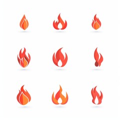 Fire icon, flame bonfire sign, campfire symbol, burn graphic element, fire emblem, grill pictogram