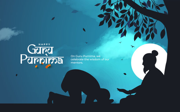 Happy Guru Purnima Typographic Vector Background Template Design Illustration
