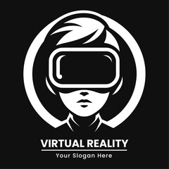 Girl in VR, detailed hair and headset, modern and sleek design