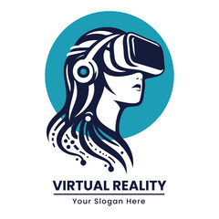 Elegant woman in VR, detailed hair and tech elements, futuristic vibe