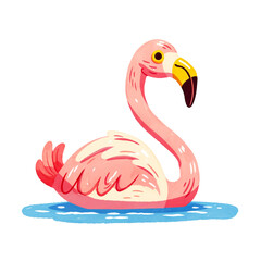 Cute Watercolor  pink flamingo transparent PNG.