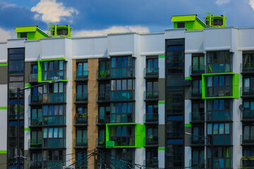 Cityscape, modern buildings on a summer day