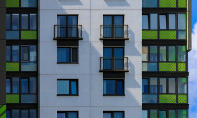 Cityscape, modern buildings on a summer day