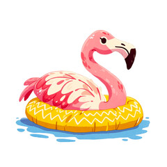Cute Watercolor  pink flamingo transparent PNG.