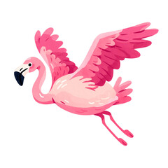 Cute Watercolor  pink flamingo transparent PNG.