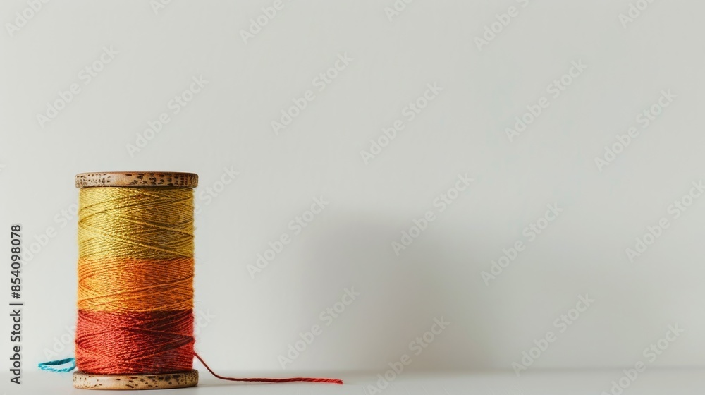 Aufkleber a pinned spool of thread on a white background with space for text