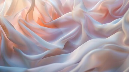 Obraz premium Abstract closeups of chiffon, highlighting its light and airy quality with gentle folds
