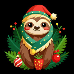 a-vector-art-graphic-of-a-christmas-themed-sloth-i