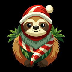 a-vector-art-graphic-of-a-christmas-themed-sloth-i