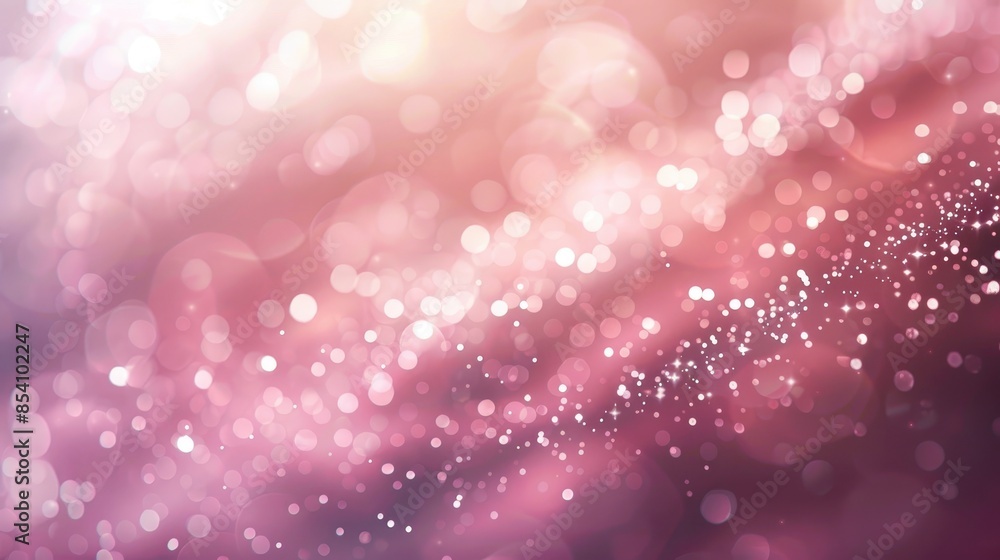 Poster blurry spotlights creating a shimmering effect on a pink abstract background