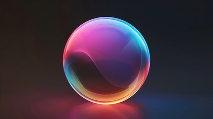 Neon glowing magic circle isolated on black background. Ai assistance voice concept.