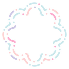 Pastel star, irregular dash shape. Vector illustration.	