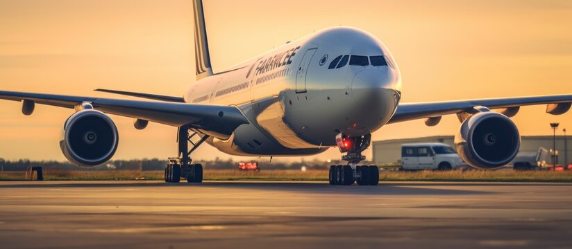 Airbus A340 Taxiing at Sunset