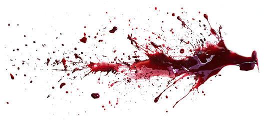 Abstract stains, splashes of real blood isolated on white background