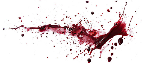 Fototapeta premium Abstract stains, splashes of real blood isolated on white background