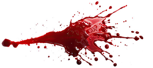 Abstract stains, splashes of real blood isolated on white background