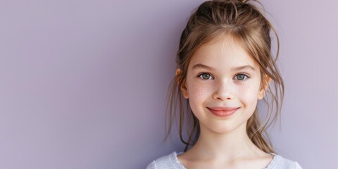 Beauty Professional Portrait Against Soft Lavender Background Generative AI