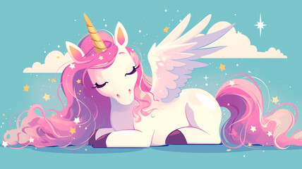 Obraz premium cartoon unicorn