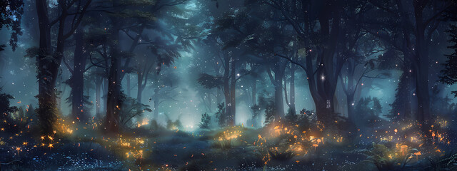 Mystical Moonlit Forest