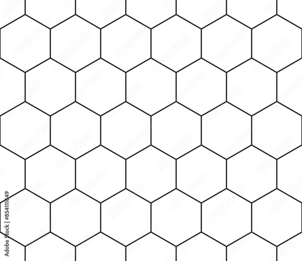Poster vector seamless pattern. simple hexagon grid. large hexagon shapes. seamless tileable vector illustr
