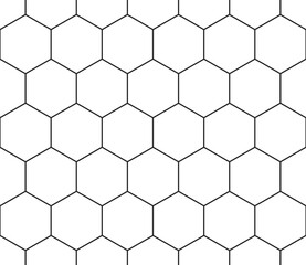 Obraz premium Vector seamless pattern. Simple hexagon grid. Large hexagon shapes. Seamless tileable vector illustration.