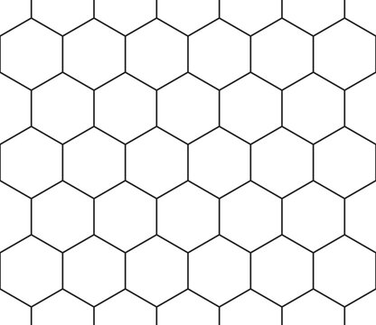 Vector seamless pattern. Simple hexagon grid. Large hexagon shapes. Seamless tileable vector illustration.