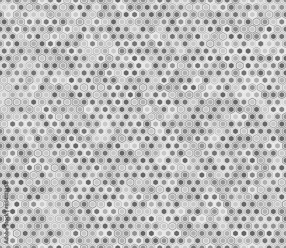 Aufkleber honeycomb hexagons background. hexagon mosaic background with inner solid cells. grey color tones. r