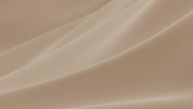Abstract tenderness beige peach silk background luxury wave cloth satin pastel color fabric. Gold milk liquid wave splash, wavy fluid texture. Fluttering material. 3D animation motion design wallpaper