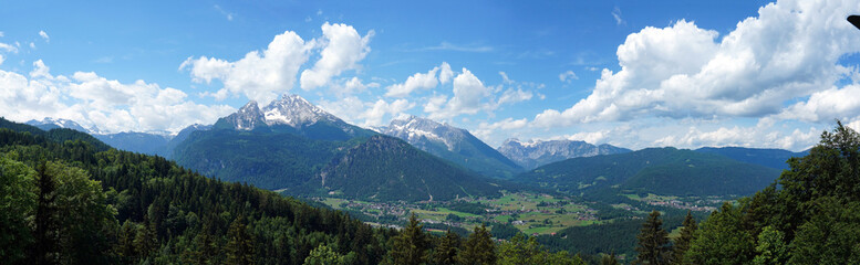 Obraz premium Panorama Berchtesgadener Land mit Watzmann und Hochkalter