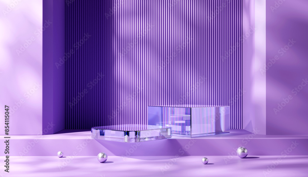 Poster purple minimal podium for product display background 3d rendering
