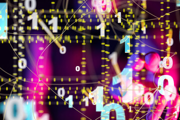 Fototapeta premium Global network. Blockchain. 3D illustration. Neural networks and artificial intelligence. Abstract