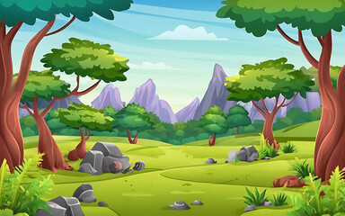 cartoon illustration of a beautiful forest17_upscayl_4x_realesrgan-x4fast