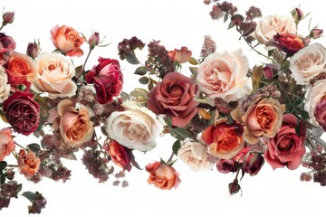 A captivating illustration of roses intertwined in a collage, creating a vibrant tapestry of colors and textures.