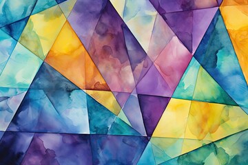 Geometric pattern with vivid colors and sharp angles.