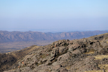 Landscape of the Altas Cumbres, Córdoba, Argentina.	
Rocky mountains in winter.