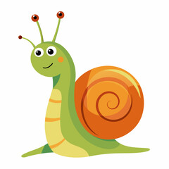 Snail with a colored shell: vector illustration to create a magical atmosphere in a children's room
